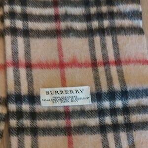 Burberry Beige and Red Checkered Scarf